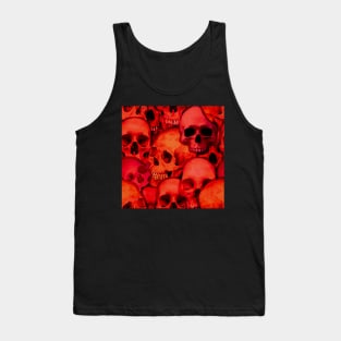 Tiling Red Skull Pattern - Blood and Gore Tank Top